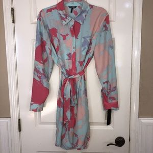 Daisy Fuentes Coral Combo Shirtdress XL NEW Dress